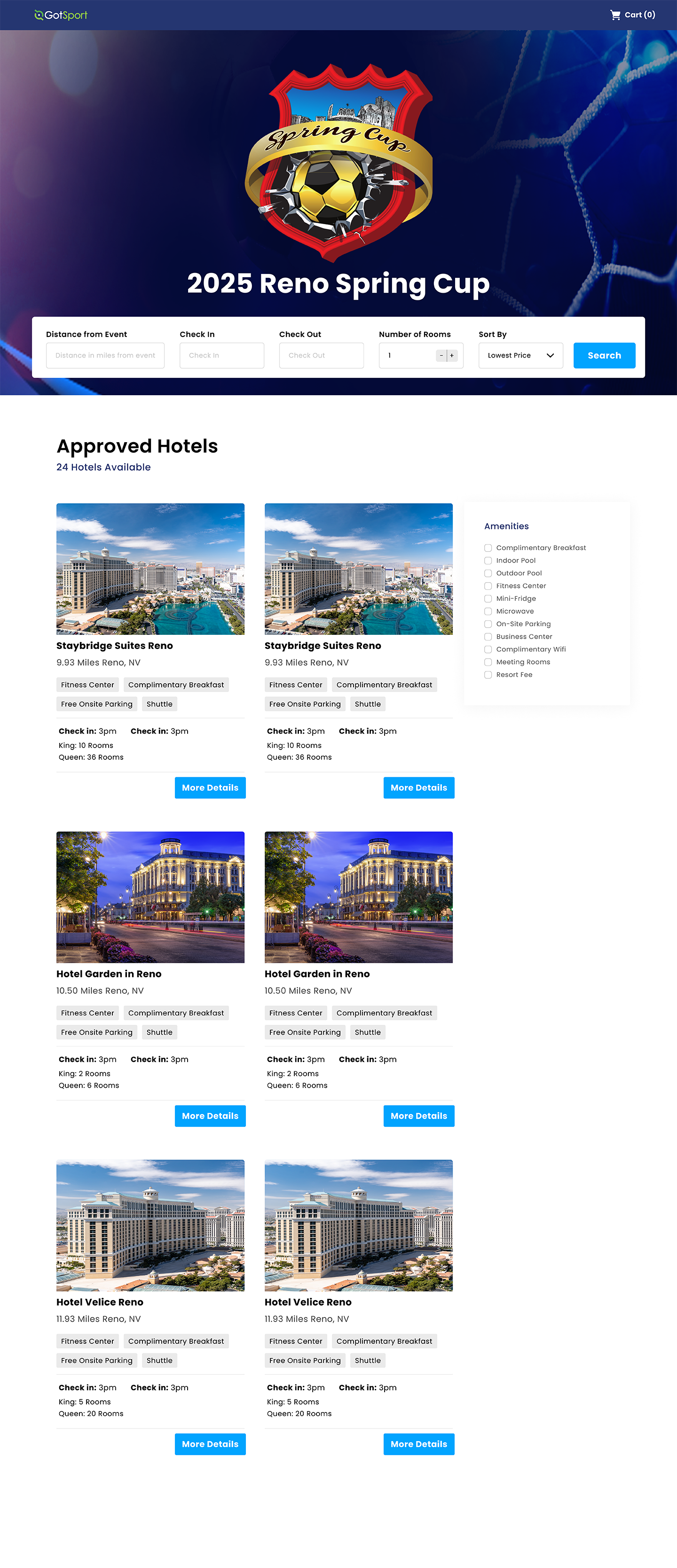 GotSport Travel Full Home Page